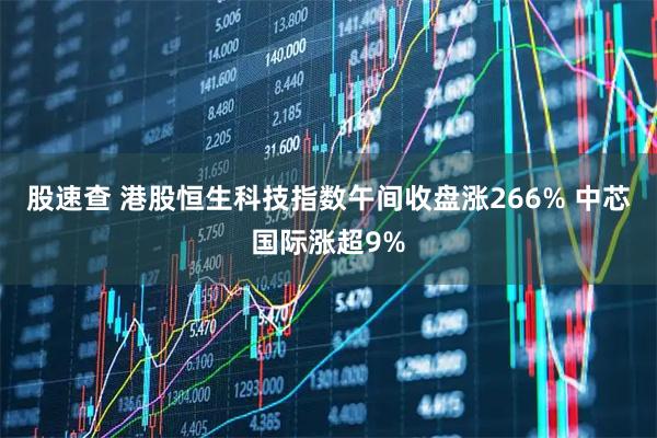 股速查 港股恒生科技指数午间收盘涨266% 中芯国际涨超9%